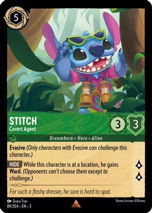 Stitch - Covert Agent 89/204 - Rare - Cold Foil-Kantocards
