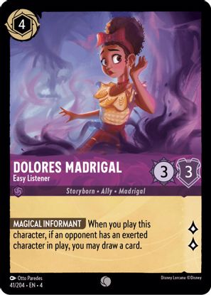 Dolores Madrigal - Easy Listener  41/204 - Common - Cold Foil
