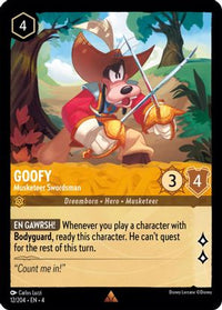 Goofy - Musketeer Swordsman 12/204 - Rare - Cold Foil-Kantocards