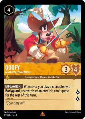 Goofy - Musketeer Swordsman 12/204 - Rare - Cold Foil-Kantocards