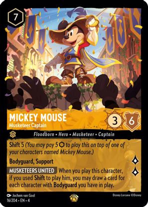 Mickey Mouse - Musketeer Captain  16/204 - Legendary