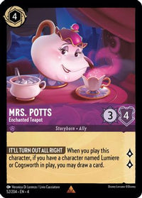 Mrs. Potts - Enchanted Teapot 52/204 - Rare - Cold Foil-Kantocards