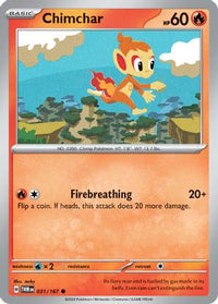 Chimchar 031/167 - Common-Kantocards