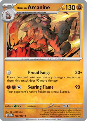 Hisuian Arcanine  100/167 - Rare - Holo