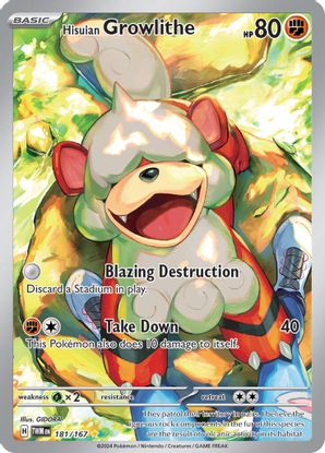 Hisuian Growlithe - 181/167  Illustration Rare