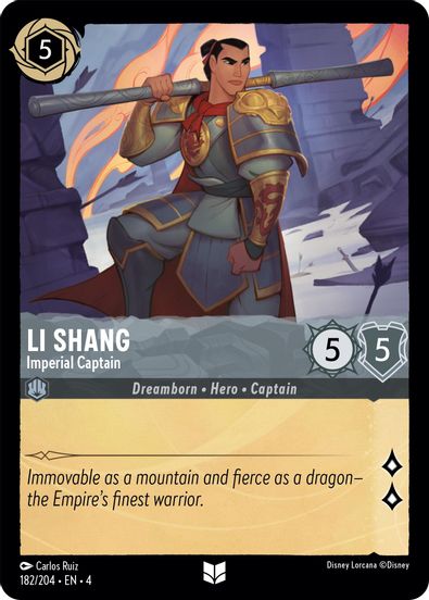 Li Shang - Imperial Captain  182/204 - Uncommon - Cold Foil