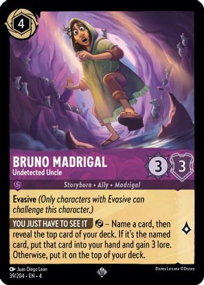 Bruno Madrigal - Undetected Uncle  39/204 - Super Rare - Cold Foil