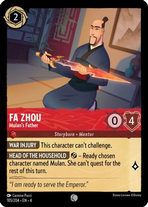 Fa Zhou - Mulan's Father  105/204 - Common