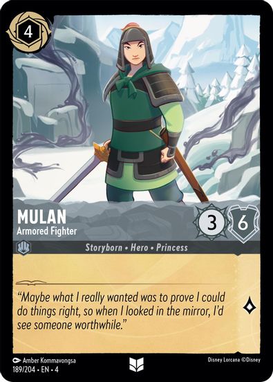 Mulan - Armored Fighter 189/204 - Uncommon - Cold Foil-Kantocards