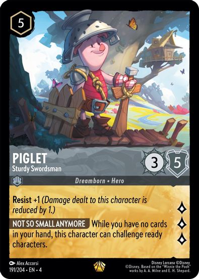 Piglet - Sturdy Swordsman 191/204 - Legendary-Kantocards