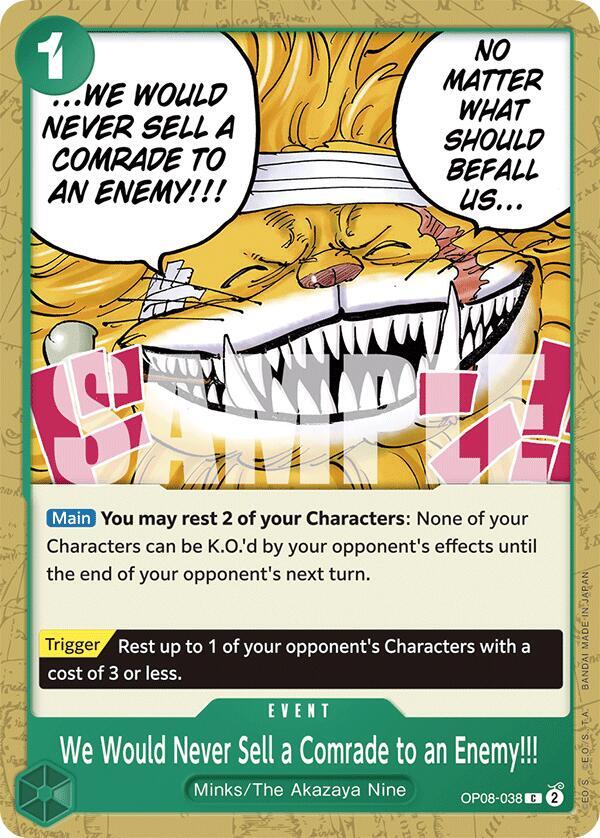 We Would Never Sell a Comrade to an Enemy!!! OP08-038 Common-Kantocards