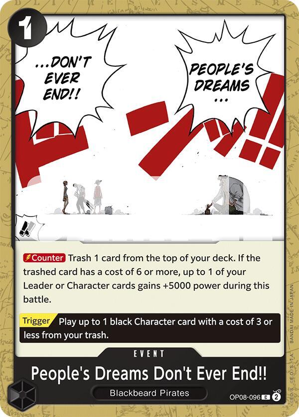 People's Dreams Don't Ever End!! OP08-096 Common-Kantocards