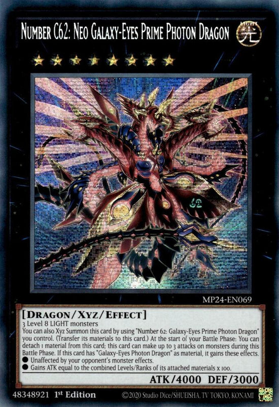 Number C62: Neo Galaxy-Eyes Prime Photon Dragon  MP24-EN069 - (PSR)