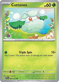 Cottonee 007/131 - Common - Reverse Holo-Kantocards