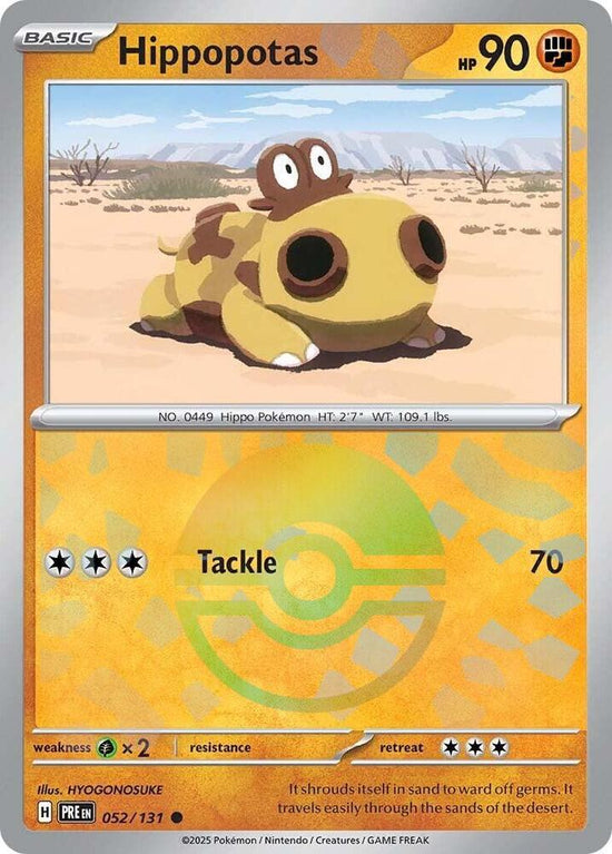 Hippopotas 052/131 - Common - Holo (Poke Ball Pattern) ESPAÑOL
