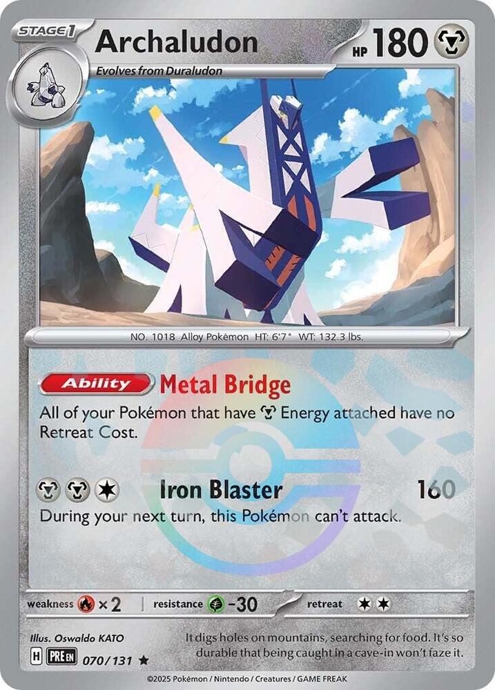 Archaludon 070/131 - Rare - Holo (Poke Ball Pattern) ESPAÑOL