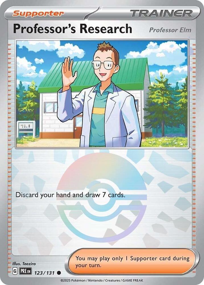 Professor's Research [Professor Elm] 123/131 - Common - Holo (Poke Ball Pattern)