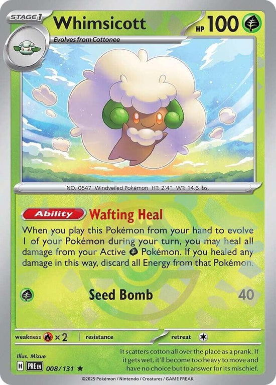 Whimsicott 008/131 - Rare - Holo (Master Ball Pattern)