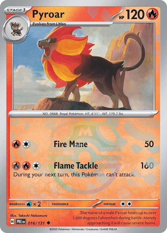 Pyroar 016/131 - Uncommon - Holo (Master Ball Pattern)