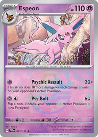 Espeon 033/131 - Rare - Holo (Master Ball Pattern)-Kantocards