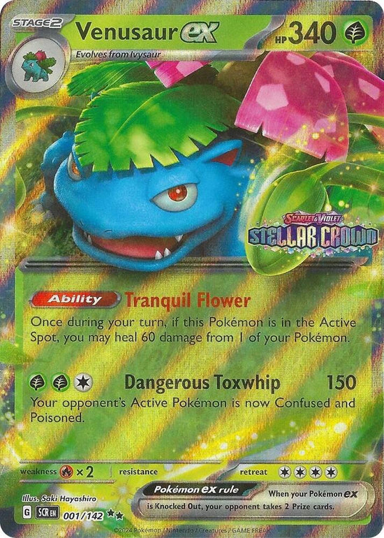 Venusaur ex 001/142 - (Stellar Crown Stamped Promo)