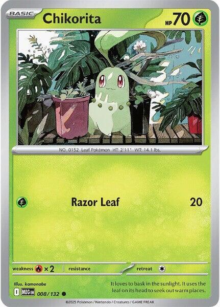 Chikorita  008/132 - Common - Reverse Holo