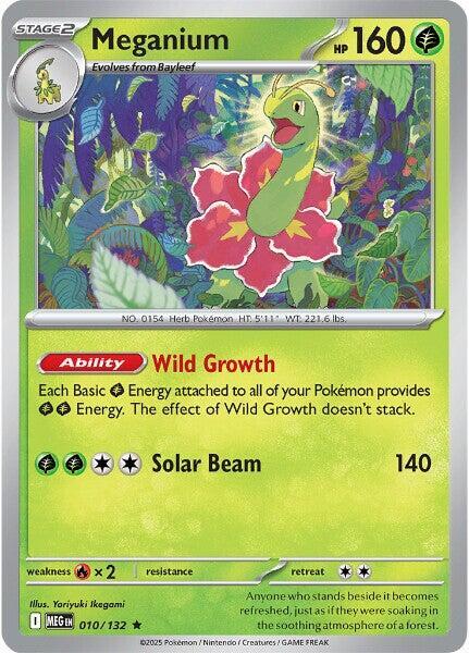Meganium  010/132 - Rare - Reverse Holo