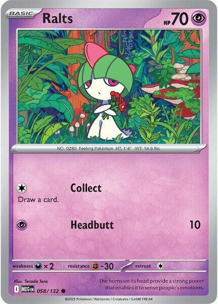 Ralts  058/132 - Common - Reverse Holo