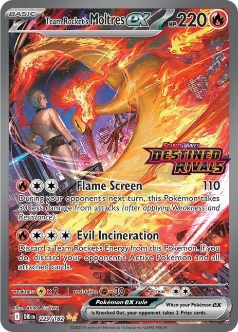 Team Rocket's Moltres ex 229/182 - Destined Rivals Stamped