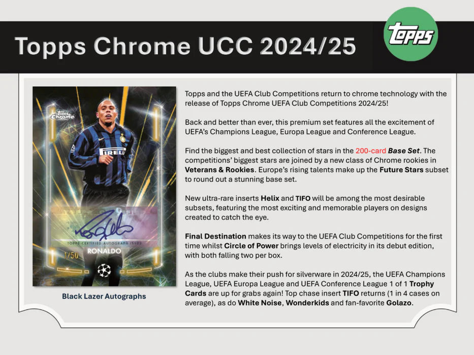 2024-25 Topps Chrome UEFA Club Competitions - Jumbo Box-Kantocards
