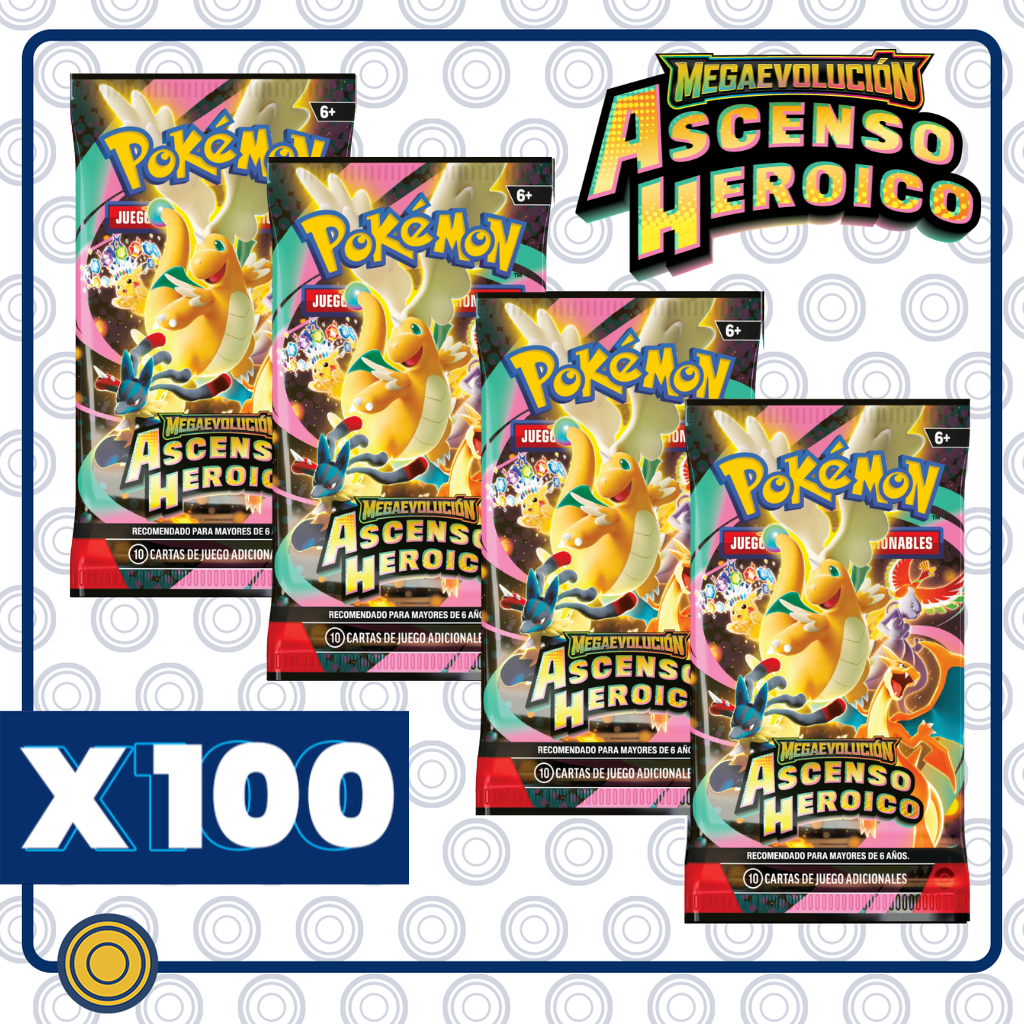 PAQUETE MAYOREO - ASCENDED HEROES (ESPAÑOL) 100 Booster Packs