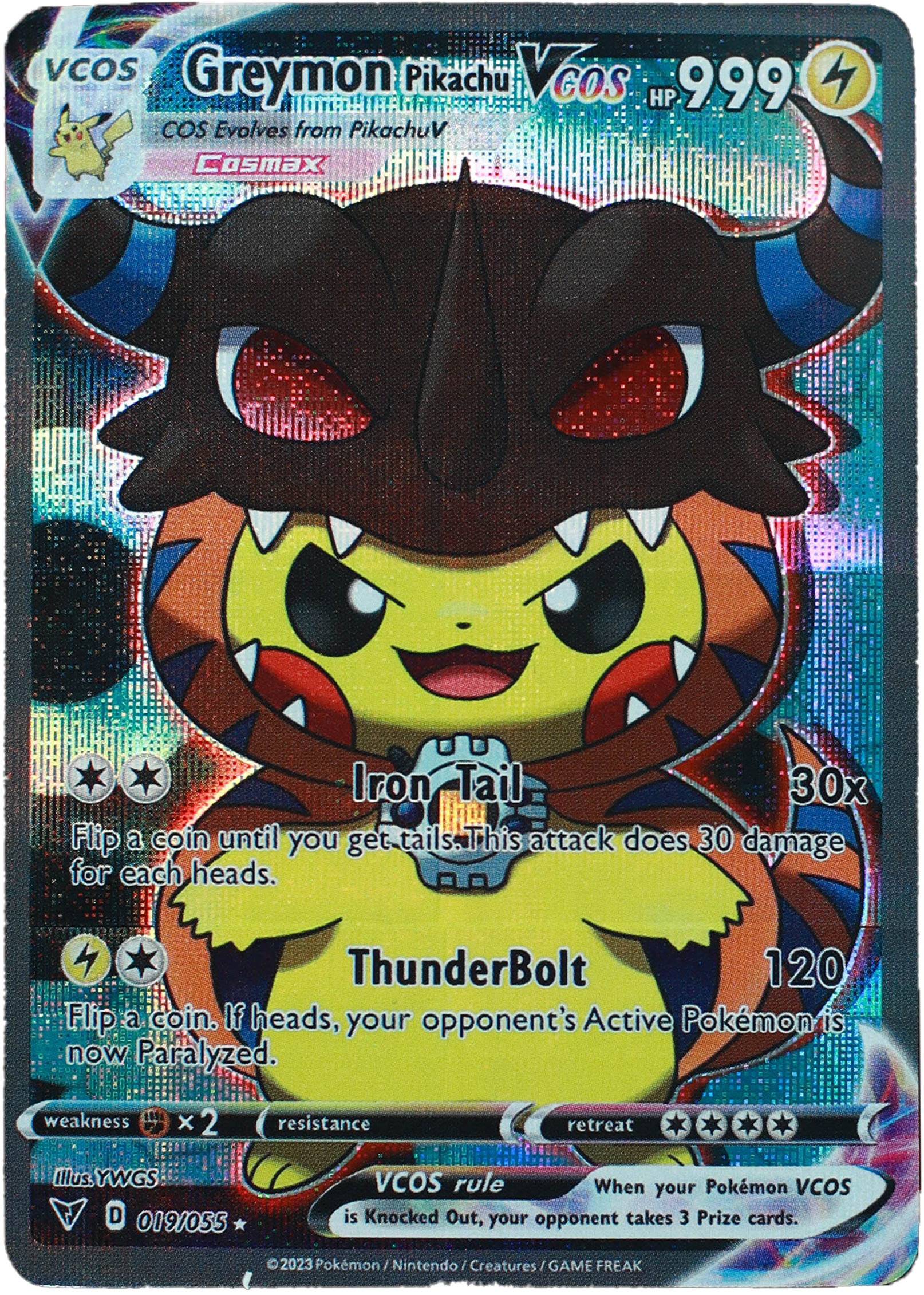 Pikachu Greymon (Carta custom no original)