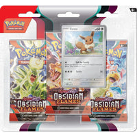 S&V: Obsidian Flames -PAR - Blister 3 Pack - Eevee & Houndstone - (INGLÉS)-Kantocards