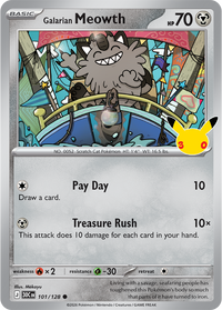 Galarian Meowth 101/128 - Rare Holo