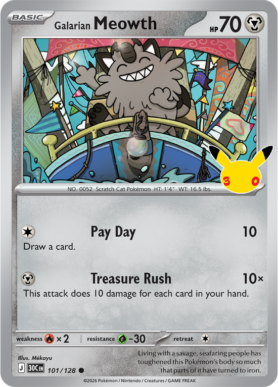Galarian Meowth 101/128 - Rare Holo