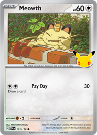 Meowth 113/128 - Rare Holo