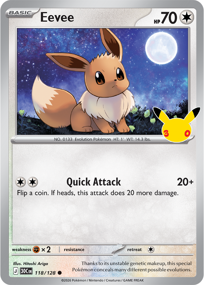Eevee 118/128 - Rare Holo