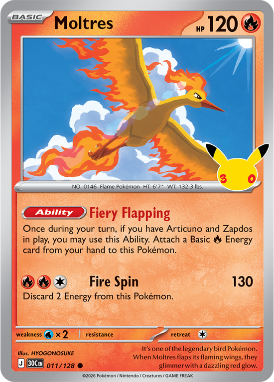 Moltres 011/128 - Rare Holo