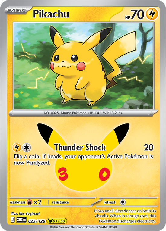 Pikachu 023/128 - 01/30 Pikachu Rare