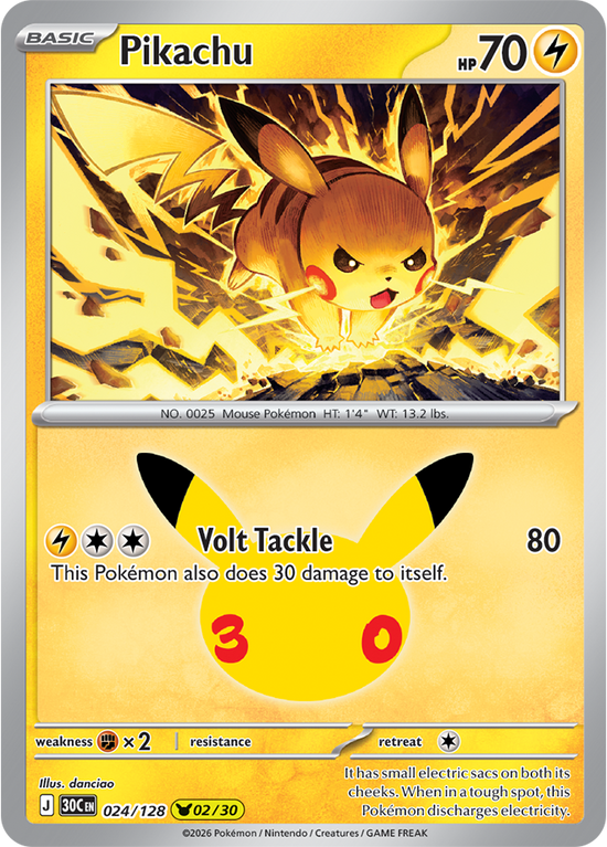 Pikachu 024/128 - 02/30 Pikachu Rare
