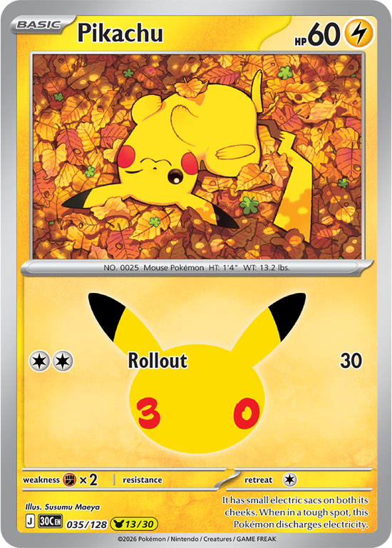 Pikachu 035/128 - 13/30 Pikachu Rare