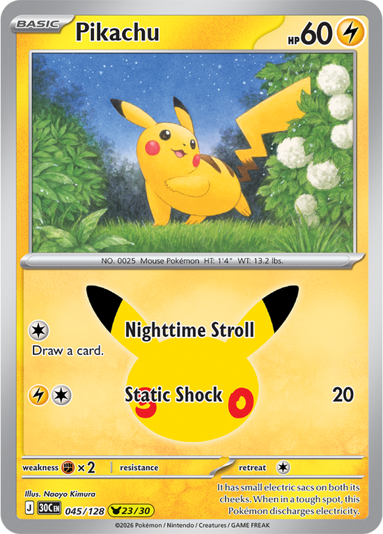 Pikachu 045/128 - 23/30 Pikachu Rare