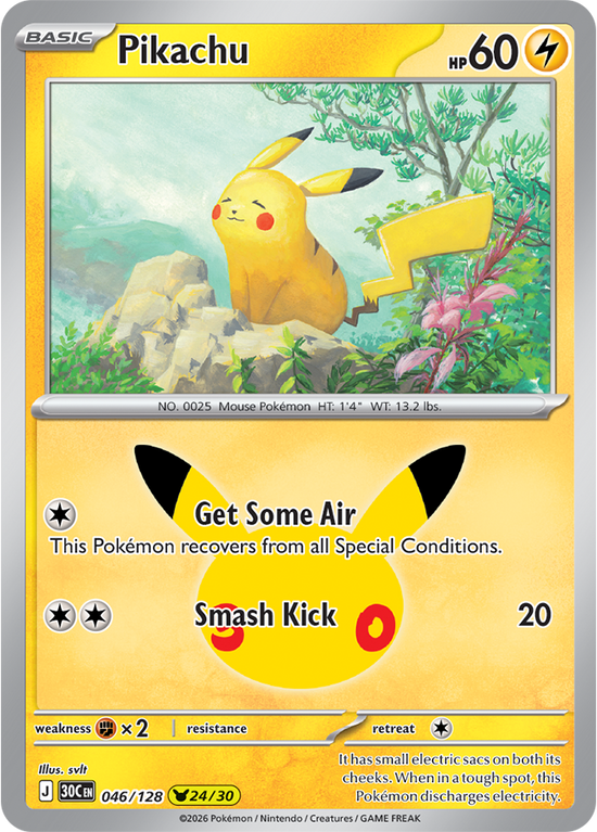 Pikachu 046/128 - 24/30 Pikachu Rare