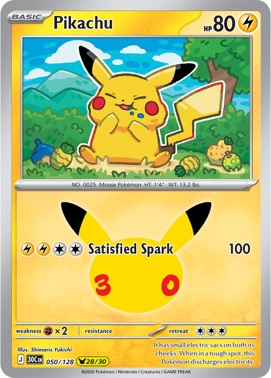 Pikachu 050/128 - 28/30 Pikachu Rare