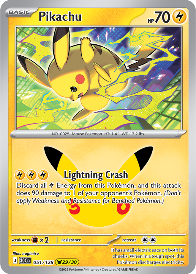 Pikachu 051/128 - 29/30 Pikachu Rare