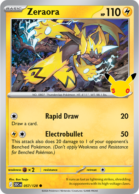 Zeraora 057/128 - Rare Holo