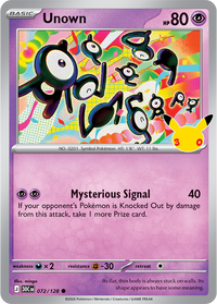 Unown 072/128 - Rare Holo