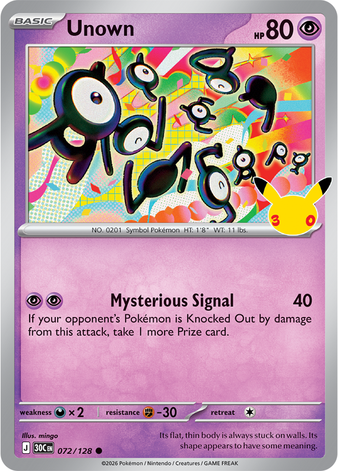 Unown 072/128 - Rare Holo
