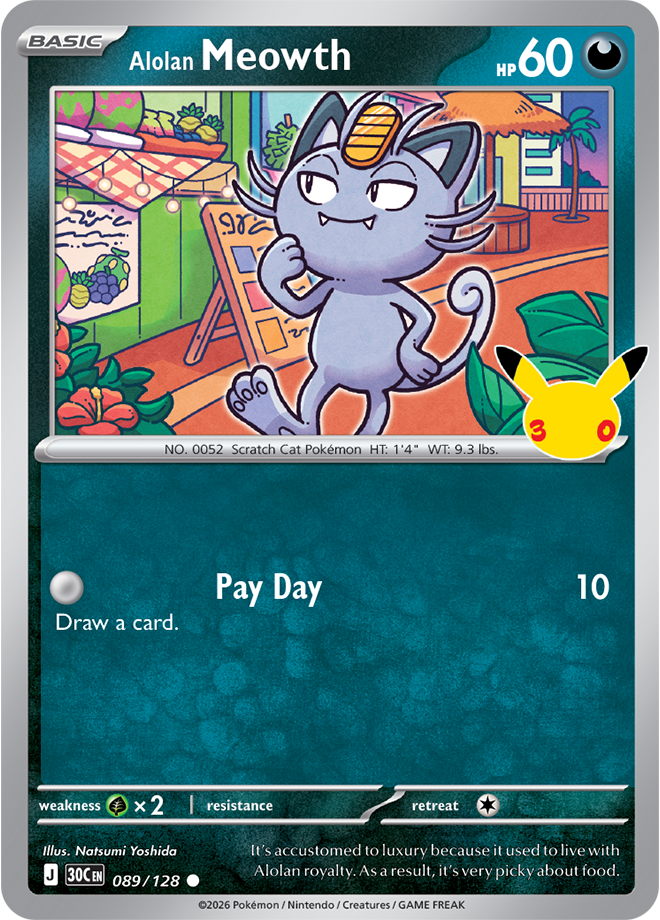 Alolan Meowth 089/128 - Rare Holo
