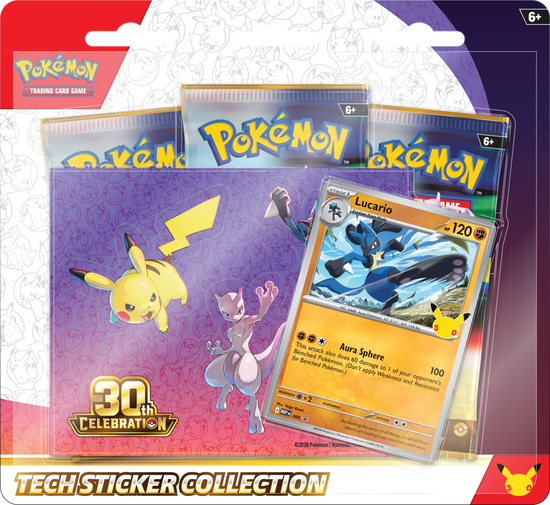 30th Celebration - Lucario - Tech Sticker Collection (PREVENTA)